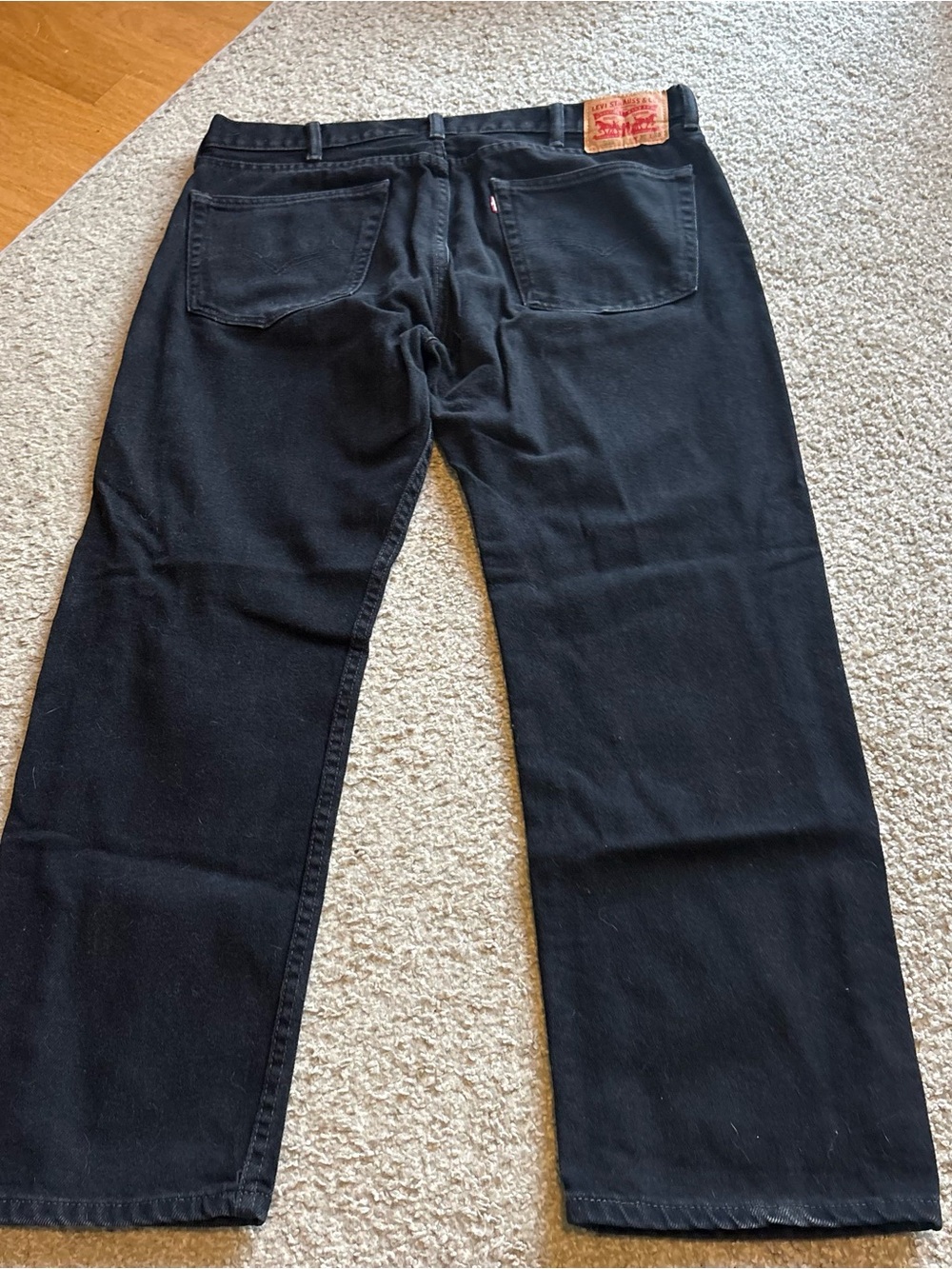 Levi's 505 Men's Black Straight Jeans with Signature Patch Sz 38x30